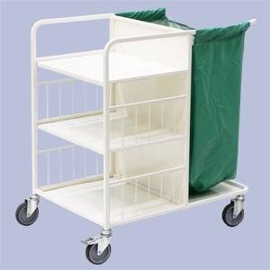 Тележка для белья МТ9 ОЛДАК медицинская, 3 полки с ограничителями, мешок