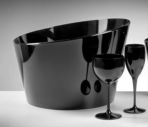 Ведро для шампанского Nipco Backet Shamp L Acrylic черное 191080 /4/