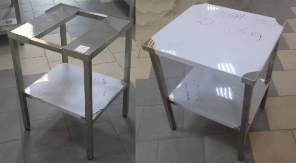 Подставка со сплошной поверхностью/без столешницы 530*490*720 с полкой