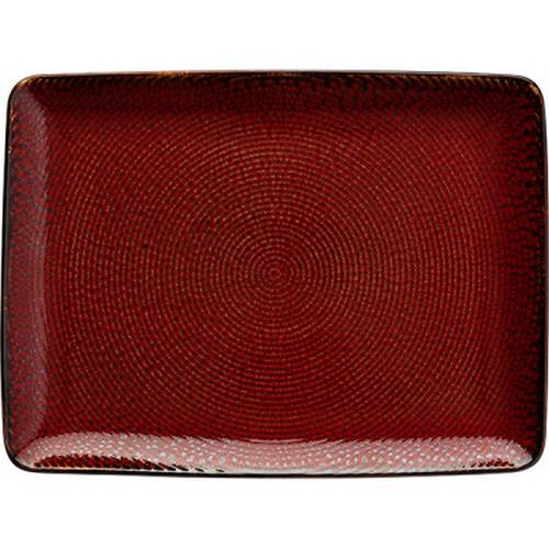 Тарелка прямоугольная «Джаспер»; фарфор; H=20, L=232, B=172мм; белый, красный T8601575