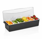 Контейнер для фруктов, специй пластик 6 ячеек по 0,4 л. черный GP 77070