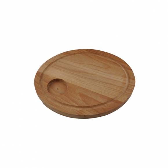 Доска для подачи овал. 300*240*22 мм. с желобком, бук 1858