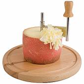 Нож для твердого сыра  и шоколада D=22,H=14.5см APS (КНР) на круглой доске, дерево, пластик 50002