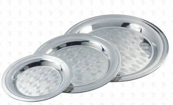 Поднос сервировочный круглый 250мм RCT10 Eksi нерж. с узором