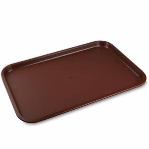 Поднос прямоугольный 410х300мм прорезиненный коричневый 1216CT Brown/1216CTBr  кт05 45822 /12/