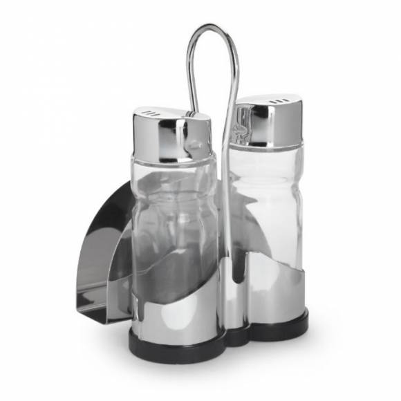 Набор для специй 2 предмета (соль,перец) + салфетница нерж., замкнутый круг Luxstahl [KH-321]