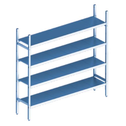 Cтеллажная система Polair LOAD.ME inox 4 яруса 900x300x1600
