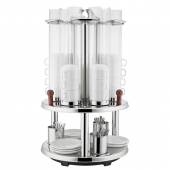 Диспенсер 2х ярусн.д/чашек и стол.приборов сталь нерж.,поликарбонат ,H=65,L=40,B=40см Sunnex U09-100 Диспенсер 2х ярусн.д/чашек и стол.приборов сталь нерж.,поликарбонат ,H=65,L=40,B=40см Sunnex U09-100