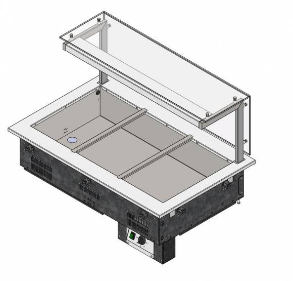 Мармит для вторых блюд встраиваемый с полкой Г-тип RM23DH Drop In 1505x700x805мм