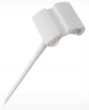 Держатель для ценников и табличек h=5 см. белый пластик. на иголке Держатель для ценников и табличек h=5 см. белый пластик. на иголке