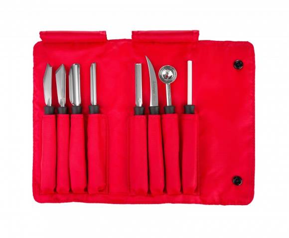 Набор для карвинга 8 предметов нерж. с пластик ручкой Icel 44100.HM01000.008