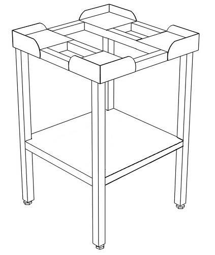 ПП Подставка с полкой и направляющими 590*690*850 ПП Подставка с полкой и направляющими 590*690*850