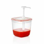 Диспенсер для соуса 170*170 мм. h=175 мм. 3,6 л. с дозатором (25 мл), п/п, прозрачный GP 76913