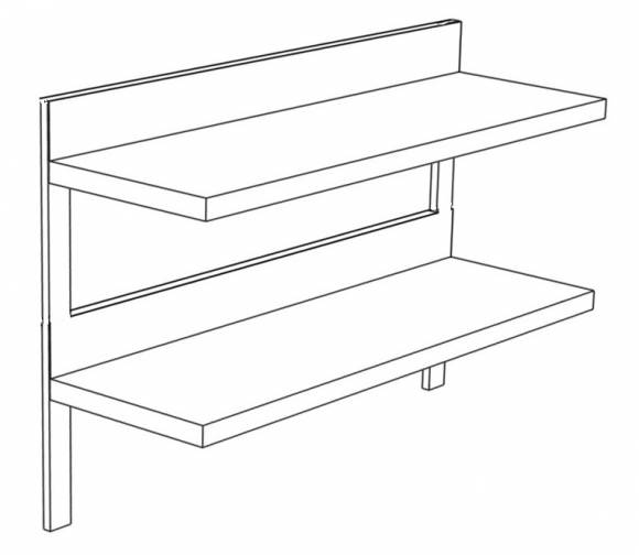 ПК2 полка производственная 2-х уровневая 600*350 с бортом ПК2 полка производственная 2-х уровневая 600*350 с бортом
