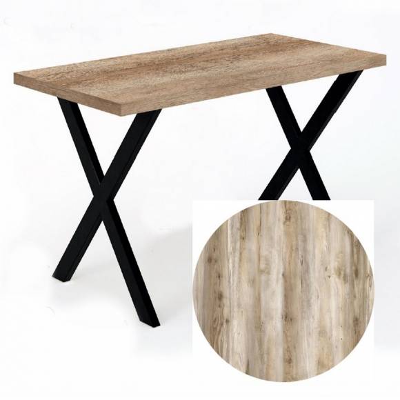 Стол прямой 1200х600х750 Х-образный Клен Каньон