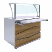 Прилавок нейтральный с верхней полкой Zigzag Luxstahl ПНП (С) -1200 Premium