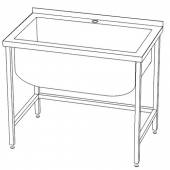 ВМ1 Ванна моечная сварная 1-а секционная 1000*400*850 гл.400 с бортом