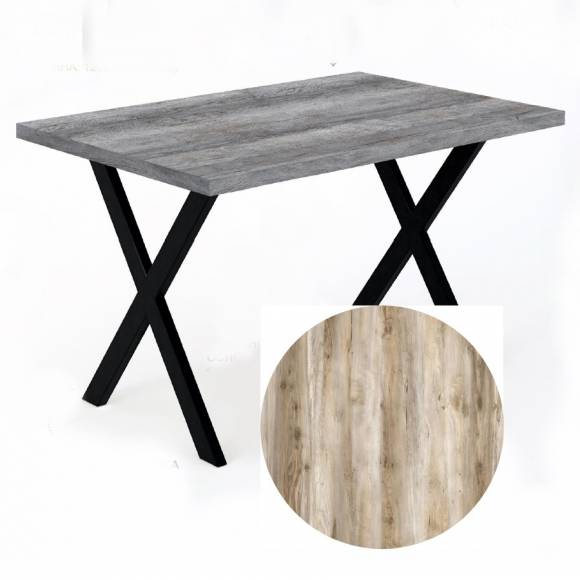 Стол прямой 1200х800х750 Х-образный Клен Каньон