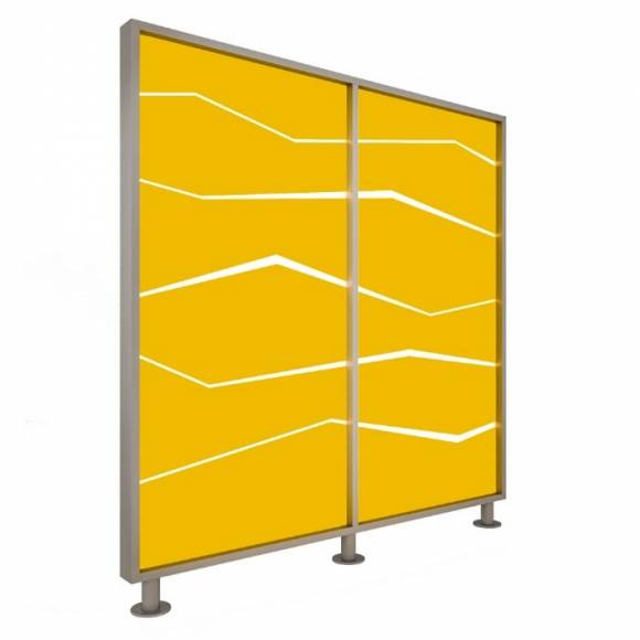 Перегородка 2-х секционная стандарт Zigzag (Зигзаг) с подсветкой 1275х150х1650 мм