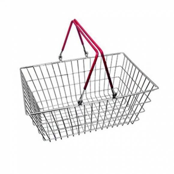 Корзина покупательская 20л с двумя красными ручками кп_2р кр