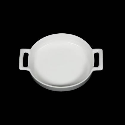Соусник-сковорода 150мл 125х112мм овальная с двумя ручками Corone Cottura фарфор LQ-QK15093A фк69