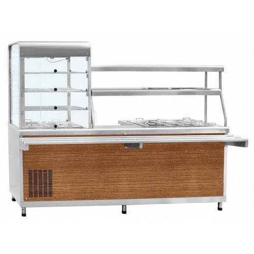 Прилавок-витрина холодильный мармитный универсальный Абат ПВХМ-70КМУ кашир. витрина слева, 2275 мм Прилавок-витрина холодильный мармитный универсальный Абат ПВХМ-70КМУ кашир. витрина слева, 2275 мм