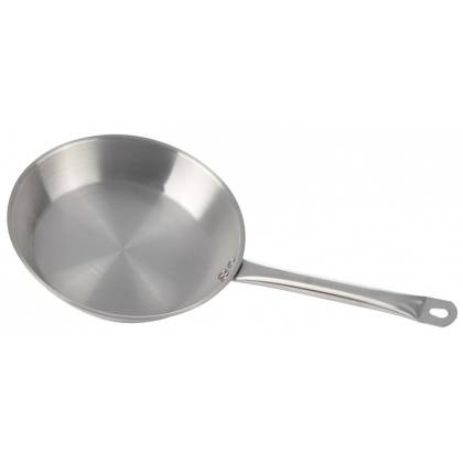 Сковорода 220мм нерж. индукция тройное дно Luxstahl [C24131] кт115