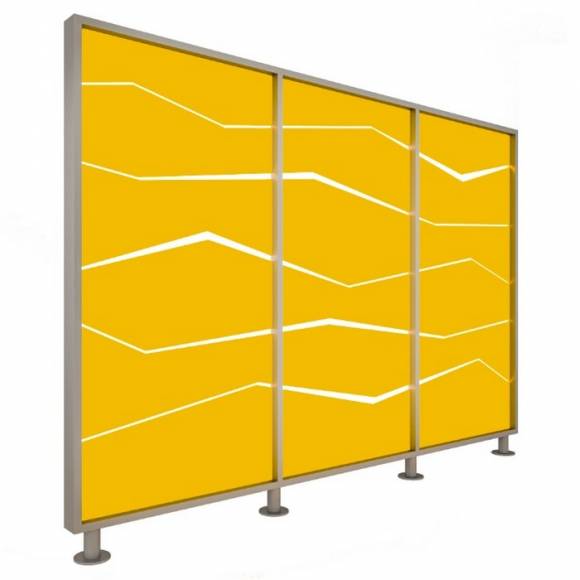 Перегородка 3-х секционная стандарт Zigzag (Зигзаг) с подсветкой 1900х150х1650 мм Перегородка 3-х секционная стандарт Zigzag (Зигзаг) с подсветкой 1900х150х1650 мм