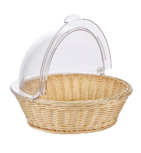 Корзинка пластиковая круглая 360мм бежевая [Beige 2266] кт257