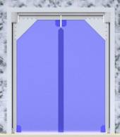 Маятниковая дверь двухстворчатая плёночная МДД(Пл)-2200.2400-7 рама внутри проема