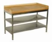 СП2ПМР Стол производственный для мучных работ 1300*700*850мм с 2-мя полками, 3-мя бортами