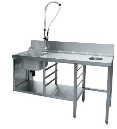 Стол для грязной посуды, с мойкой, отверстием для мусора, к посудомоечным машинамNiagara справа