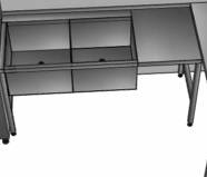 Стол 1700*765*850 с 2 ваннами.гл.300, отверстием для отходов