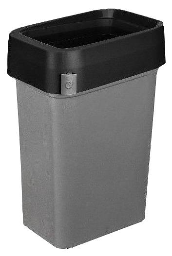 Бак для мусора 50л Смарт Бин Про серый с черным ободком Бак для мусора 50л Смарт Бин Про серый с черным ободком