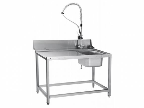 СПВМ1 1300*700*850 гл.250, стол производственный под ПММ с бортом H=200 мм, углублением в столешнице СПВМ1 1300*700*850 гл.250, стол производственный под ПММ с бортом H=200 мм, углублением в столешнице