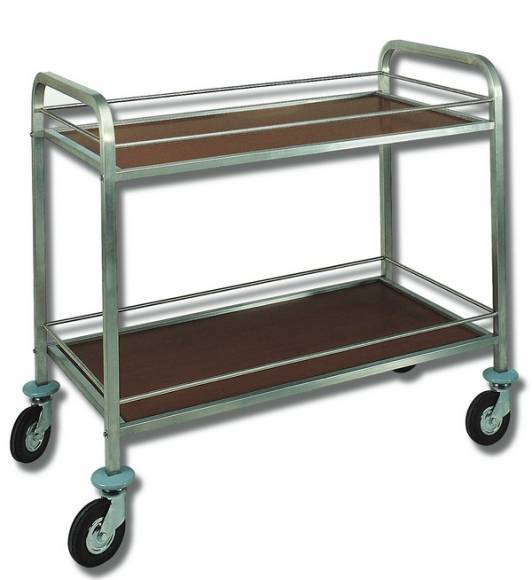Тележка сервировочная ОЛДАК нерж. 2 полки из ламината 550х800мм, с рамками ТО 34