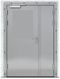 Распашная дверь двухств. технологическая РДДТ(ОН)-1400.2300-40  рама угловая, доводчик