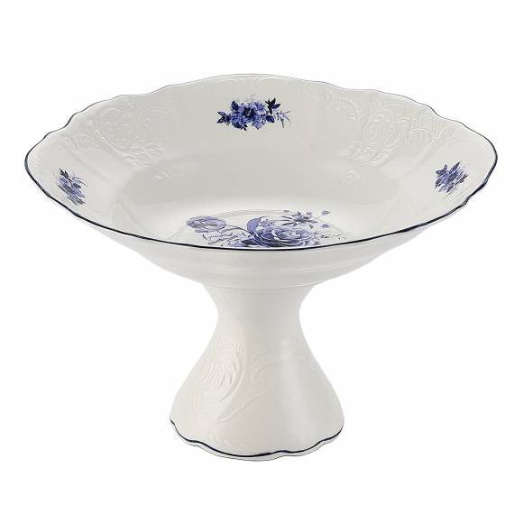 Блюдо десертное на ножке 25 см Blue Flower P.L. Proff Cuisine NY-YQA4706-FB-9.5