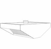 Зонт вытяжной островной Г-образный 2000*700 Зонт вытяжной островной Г-образный 2000*700