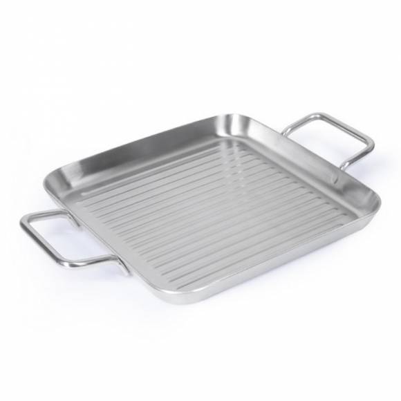 Сковорода-гриль 240х240мм нерж. с двумя ручками Luxstahl индукция Сковорода-гриль 240х240мм нерж. с двумя ручками Luxstahl индукция