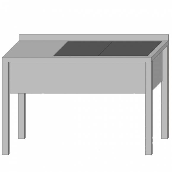 Стол производственный с двумя ваннами цельнотянутыми 2000*800*850 гл.330 мм с бортом Стол производственный с двумя ваннами цельнотянутыми 2000*800*850 гл.330 мм с бортом