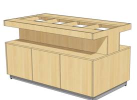 RD2 МОНТ 1500х1100х862 Модуль-основа с нишей для тарелок Островная RD2 МОНТ 1500х1100х862 Модуль-основа с нишей для тарелок Островная