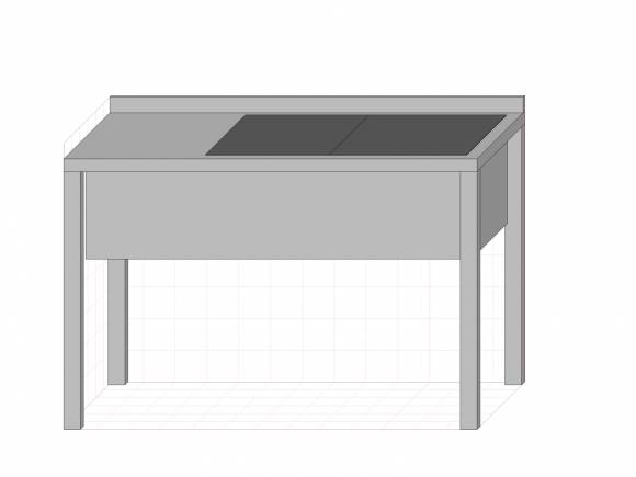СП2ВМ стол производственный с 2-мя ваннами 1600*700*850 гл.450 мм с бортом СП2ВМ стол производственный с 2-мя ваннами 1600*700*850 гл.450 мм с бортом