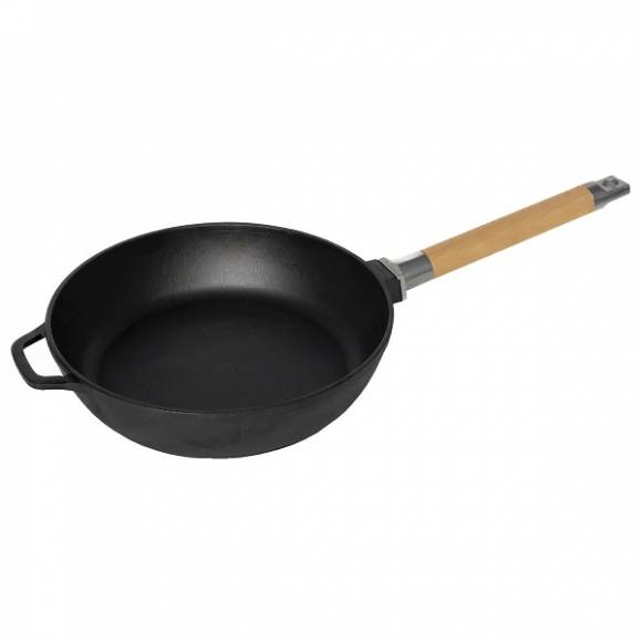 Сковорода 280мм h=65 3,45 л чугун. со съем дерев. ручкой 72016