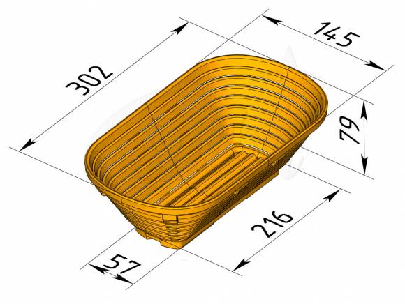 Форма для расстойки овальная FR-07 (302х145х79) Форма для расстойки овальная FR-07 (302х145х79)