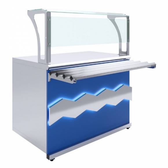 Прилавок нейтральный с верхней полкой Elektra Luxstahl ПНП (С) -1200 Premium