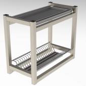 Полка для сушки тарелок и стаканов 2-х уровневая 500*300*500 (нерж) Полка для сушки тарелок и стаканов 2-х уровневая 500*300*500 (нерж)