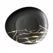 Тарелка 290х260мм черный фарфор Black Gold P.L. 81223170 /4/