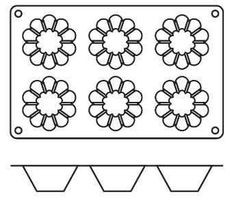 Форма сил.для зам.и вып. "Бриоши" 6 порц. d=79 h=37 мм SF034/S Форма сил.для зам.и вып. "Бриоши" 6 порц. d=79 h=37 мм SF034/S