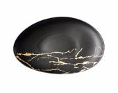 Тарелка 300х190мм черный фарфор Black Gold P.L. 81223171 /4/